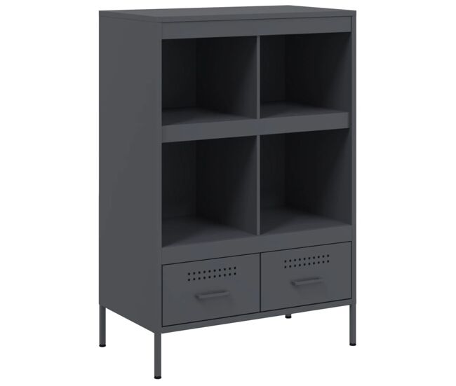 Vidaxl aparador acero gris antracita 68x39x101,5 cm