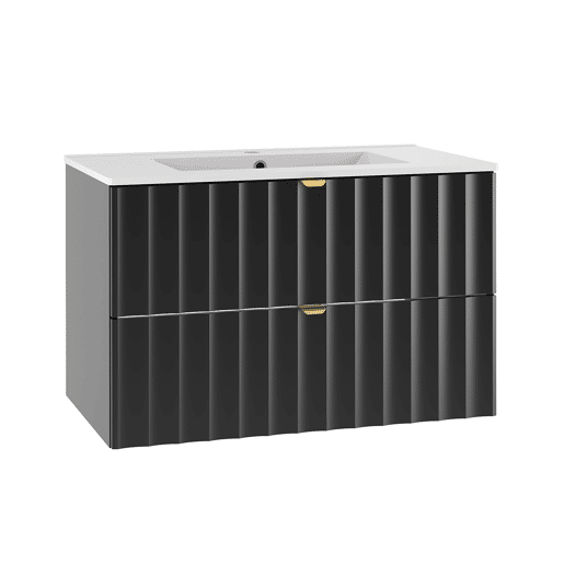Lavatório simples embutido 80cm Lexa Preto