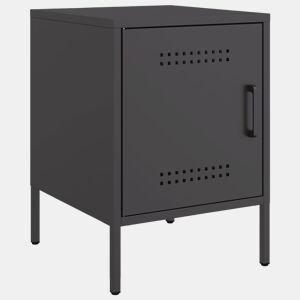 vidaXL Mesa de cabeceira 36x39x50,5 cm aço preto