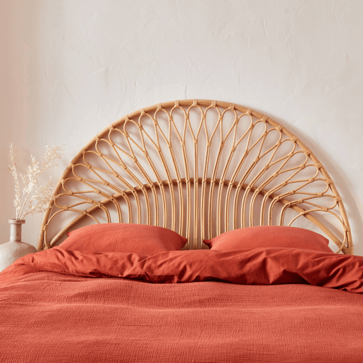 Cabeceira de vime natural, Malacca, 160x3x130 cm