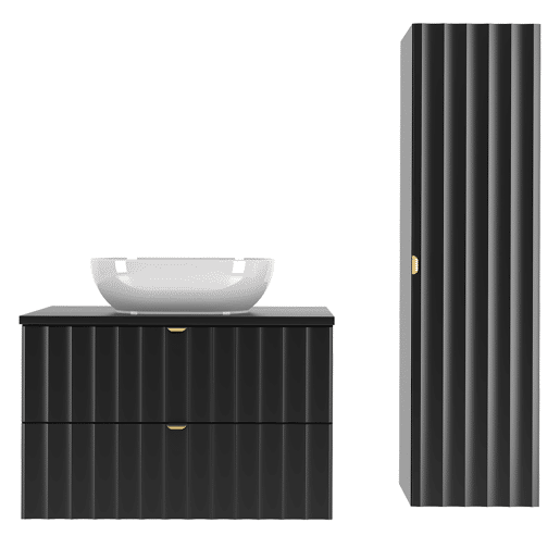 Móvel de toucador simples 80 cm com coluna Lexa Preto