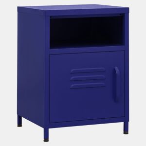 vidaXL Mesa de cabeceira 35x35x51 cm aço azul-marinho