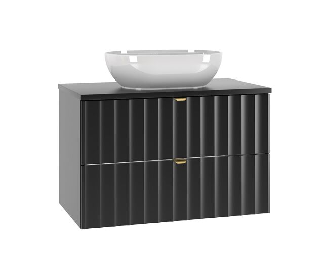 Mueble lavabo individual 80cm lexa negro