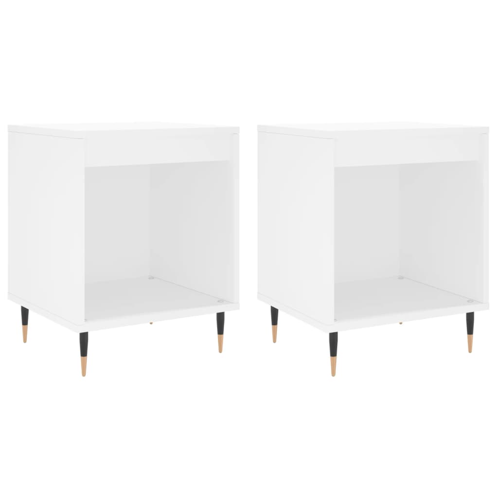 vidaxl mesitas de noche 2 uds madera de ingenieria blanco 40x35x50 cm