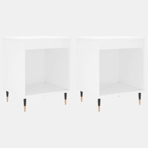 vidaXL Mesas de cabeceira 2pcs 40x35x50 cm derivados de madeira branco