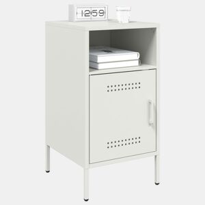 vidaXL Mesas de cabeceira 2 pcs 36x39x68 cm aço branco