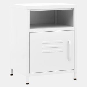 vidaXL Mesa de cabeceira 35x35x51 cm aço branco