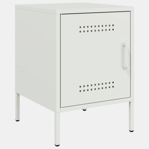 vidaXL Mesa de cabeceira 36x39x50,5 cm aço branco