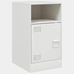 vidaXL Mesa de cabeceira 34,5x39x62 cm aço branco