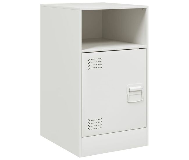 Vidaxl mesita de noche acero blanco 34,5x39x62 cm