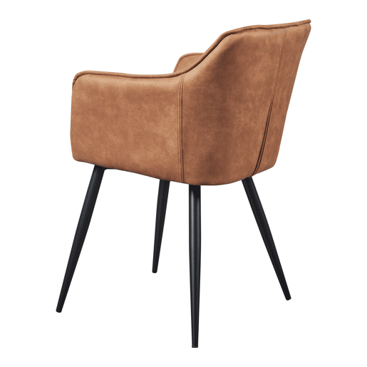 Conjunto de 4 cadeiras de jantar Birmingham com braços 81x57x53 cm - Castanho en.casa