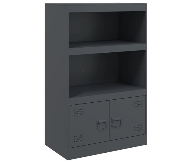 Vidaxl aparador de acero antracita 67x39x107 cm