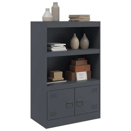 vidaXL Aparador 67x39x107 cm aço antracite
