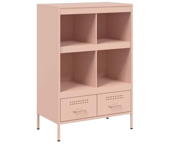 Vidaxl aparador acero rosa 68x39x101,5 cm