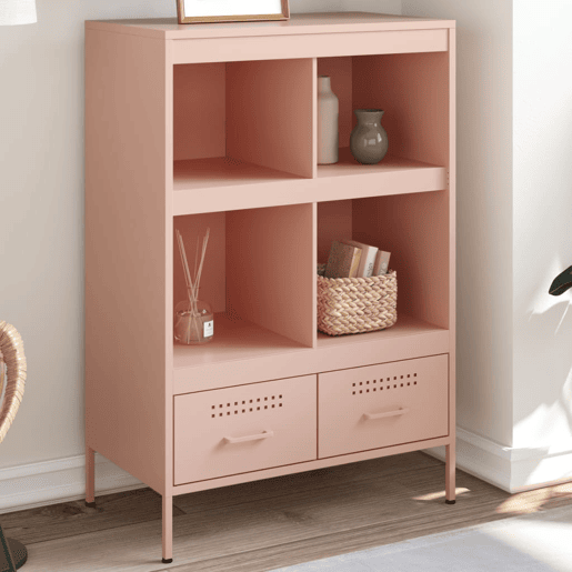 vidaXL Móvel alto 68x39x101,5 cm aço rosa