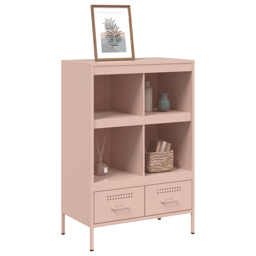 vidaXL Móvel alto 68x39x101,5 cm aço rosa