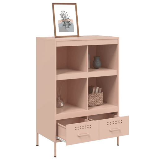vidaXL Móvel alto 68x39x101,5 cm aço rosa