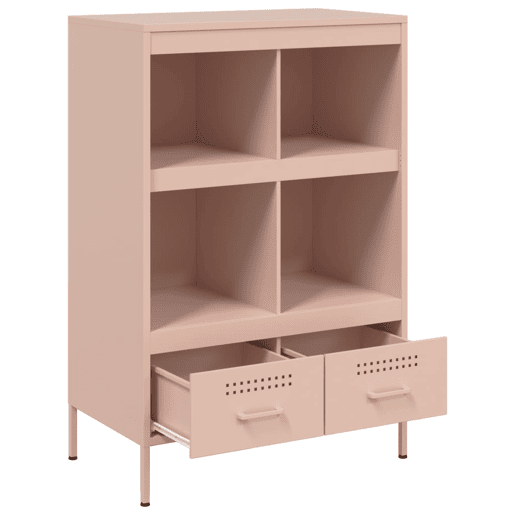 vidaXL Móvel alto 68x39x101,5 cm aço rosa