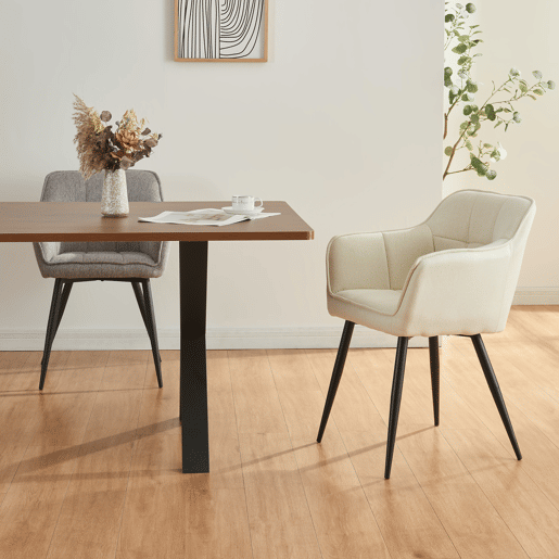 Conjunto de 2 cadeiras de jantar Birmingham com braços 81x57x53 cm - Bege en.casa