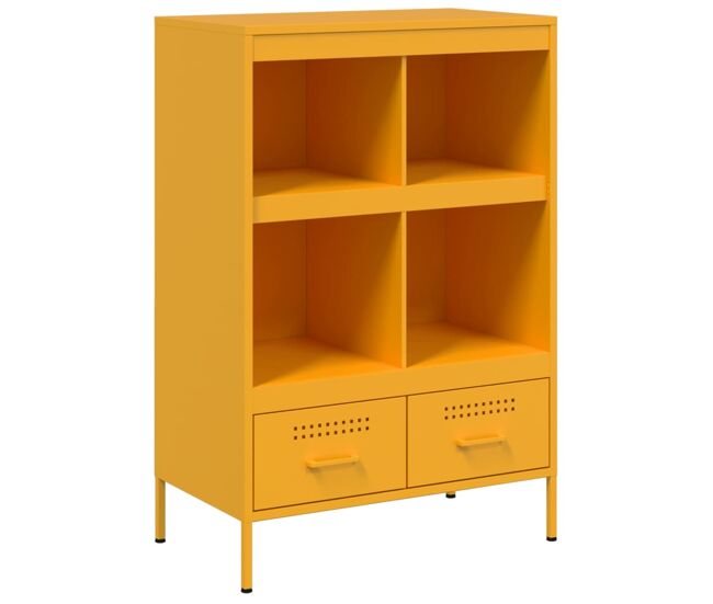 Vidaxl aparador acero amarillo mostaza 68x39x101,5 cm
