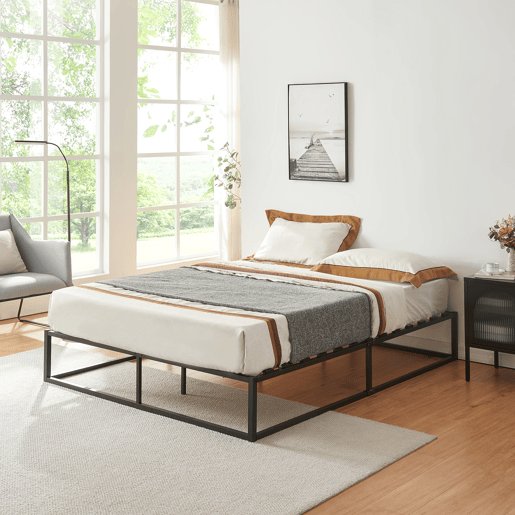 Cama de metal Kreta com base resistente 160cm x 200cm - Preto en.casa