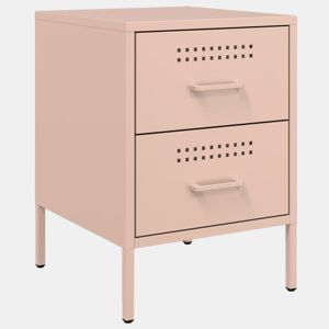 vidaXL Mesa de cabeceira 36x39x50,5 cm aço rosa