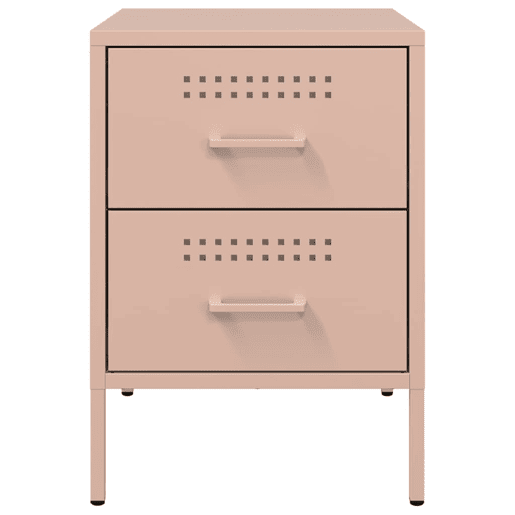 vidaXL Mesa de cabeceira 36x39x50,5 cm aço rosa