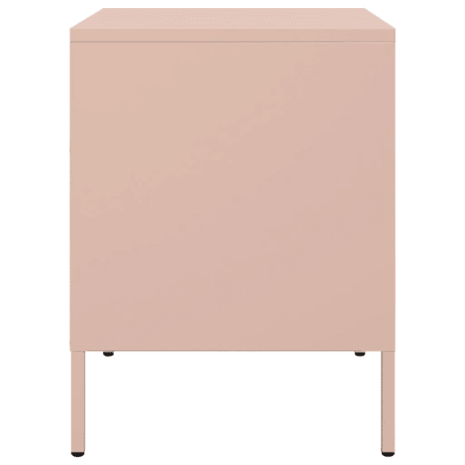 vidaXL Mesa de cabeceira 36x39x50,5 cm aço rosa