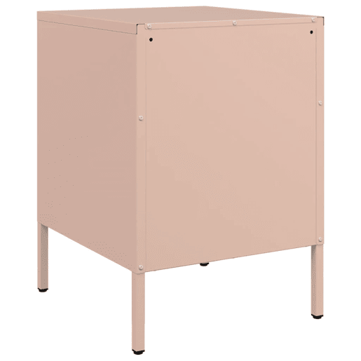 vidaXL Mesa de cabeceira 36x39x50,5 cm aço rosa