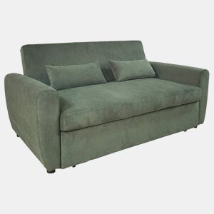 Sofá-cama de 2 lugares em bombazina verde MATT