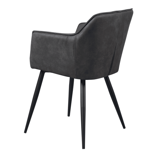 Conjunto de 4 cadeiras de jantar Birmingham com braços 81x57x53 cm - Cinzento escuro en.casa