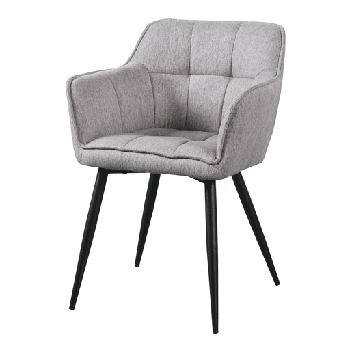 Conjunto de 4 cadeiras de jantar Birmingham com braços 81x57x53 cm - Cinzento en.casa