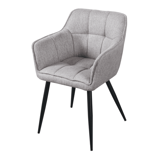 Conjunto de 4 cadeiras de jantar Birmingham com braços 81x57x53 cm - Cinzento en.casa