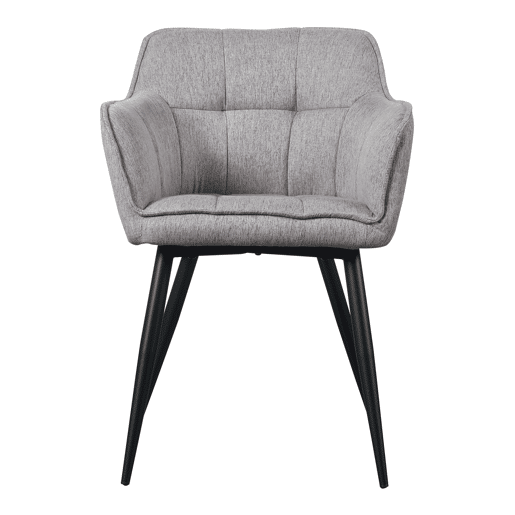 Conjunto de 4 cadeiras de jantar Birmingham com braços 81x57x53 cm - Cinzento en.casa