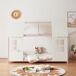 Cama para niños Tostedt en forma de casa con ventanas y colchón 207x97 Cama para niños Tostedt en forma de casa con ventanas y colchón 207x97 Blanco/ Gris