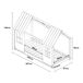 Cama para niños Tostedt en forma de casa con ventanas y colchón 207x97 Cama para niños Tostedt en forma de casa con ventanas y colchón 207x97 Blanco/ Gris