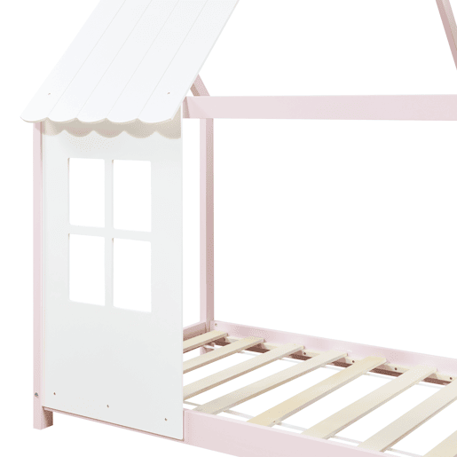 Cama de criança Tostedt com colchão 90x200 cm - RosaBranco en.casa
