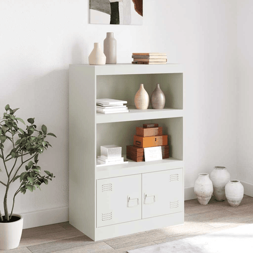 vidaXL Aparador 67x39x107 cm aço branco