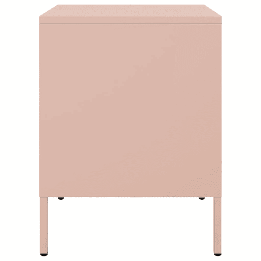 vidaXL Mesas de cabeceira 2 pcs 36x39x50,5 cm aço rosa