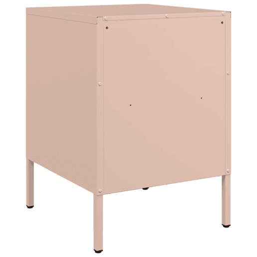vidaXL Mesas de cabeceira 2 pcs 36x39x50,5 cm aço rosa