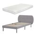 Cama tapizada Porvoo con cabecero somier textil colchón 207x124 Cama tapizada Porvoo con cabecero somier textil colchón 207x124 Gris