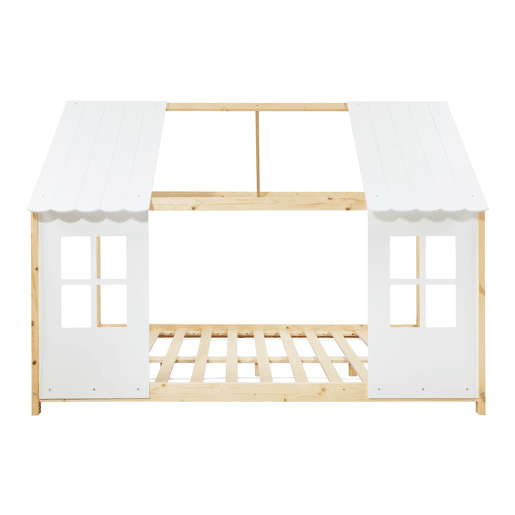 Cama de criança Tostedt com colchão 120x200 cm - MadeiraBranco en.casa