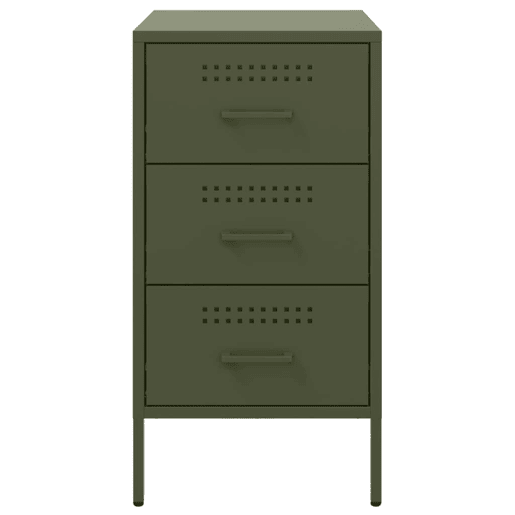 vidaXL Mesas de cabeceira 2 pcs 36x39x68 cm aço verde-azeitona