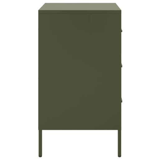 vidaXL Mesas de cabeceira 2 pcs 36x39x68 cm aço verde-azeitona