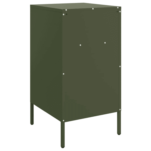vidaXL Mesas de cabeceira 2 pcs 36x39x68 cm aço verde-azeitona