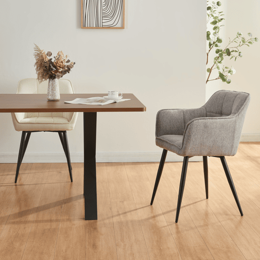 Conjunto de 2 cadeiras de jantar Birmingham com braços 81x57x53 cm - Cinzento en.casa
