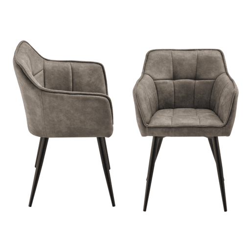 Conjunto de 2 cadeiras de jantar Birmingham com braços 81x57x53 cm - Taupe en.casa