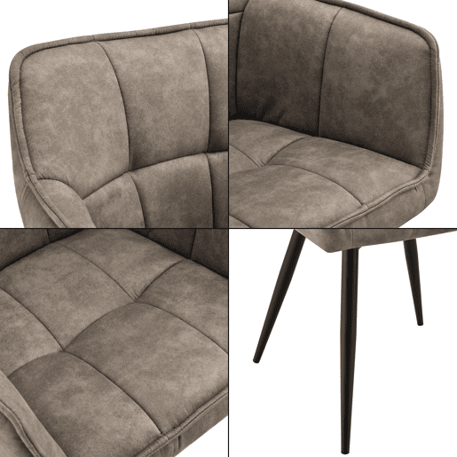 Conjunto de 2 cadeiras de jantar Birmingham com braços 81x57x53 cm - Taupe en.casa