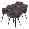 Conjunto de 4 cadeiras de jantar Birmingham com braços 81x57x53 cm - Castanho escuro en.casa