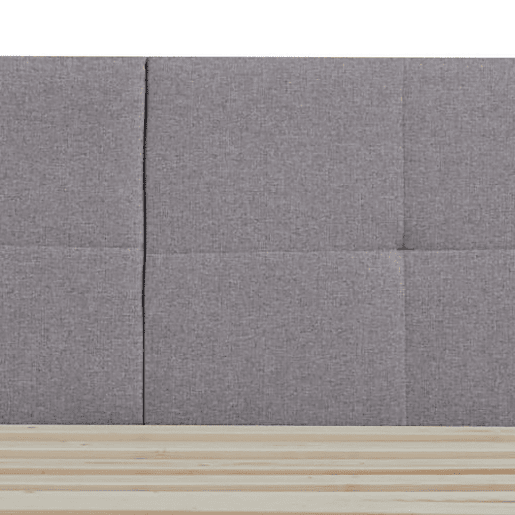 Cama estofada Porvoo com cabeceira têxtil e colchão 160x200cm - Cinzento en.casa